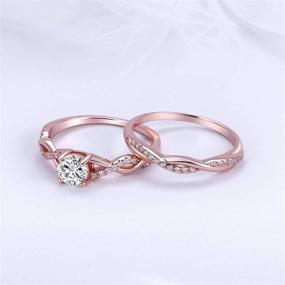 img 2 attached to 💍 Ginger Lyne Collection Queena Bridal Wedding Ring Set: Rose Gold Twist Vine Setting with 1 Carat CZ Engagement and Band Jewelry