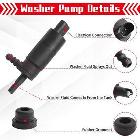 img 2 attached to 🚘 OTUAYAUTO Factory OE Style Headlight Washer Pump - Replacement for Audi A3, A4, A5, A6, Q5, Q7, BMW X5, M3, M5, M6, Z4, 328i, VW Beetle, Touareg, Rabbit - with Grommet 3B7955681