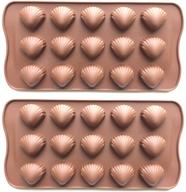 🐚 2pcs silicone shells chocolate molds: perfect for birthday, summer theme party, anniversary, and wedding - shell shaped mold for baking/candy/cookies logo