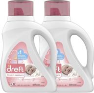 👶 hypoallergenic liquid baby laundry detergent (he) - dreft stage 1: newborn, natural for baby, infant | pack of 2, 64 total loads logo