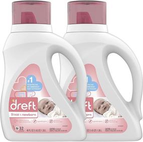 img 4 attached to 👶 Hypoallergenic Liquid Baby Laundry Detergent (HE) - Dreft Stage 1: Newborn, Natural for Baby, Infant | Pack of 2, 64 Total Loads