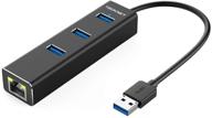 🔌 tecknet aluminum 3-port usb 3.0 hub: rj45 gigabit ethernet adapter for ultrabooks, notebooks, tablets, and more logo