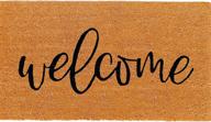 🚪 theodore magnus natural coir doormat: 17 x 30, non-slip backing, indoor/outdoor welcome mat logo