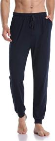 img 4 attached to 🩳 Cotton Lounge & Sleep Bottoms for Men with Pockets - COLORFULLEAF Closed Bottoms