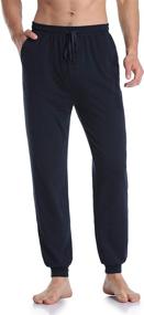 img 3 attached to 🩳 Cotton Lounge & Sleep Bottoms for Men with Pockets - COLORFULLEAF Closed Bottoms