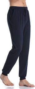 img 1 attached to 🩳 Cotton Lounge & Sleep Bottoms for Men with Pockets - COLORFULLEAF Closed Bottoms