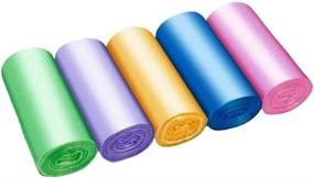 img 4 attached to 4 Gallon Small Trash Bags for Bathroom and Office Use - 150 Count, 5 Rolls - Colored