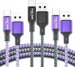 charging 【3 pack】 3 3ft＋3 3ft purple durable logo