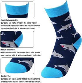 img 1 attached to HAPPYPOP Boys Socks - Novelty Crazy Shark, Space, Food, Dinosaur, Sloth, and Animals Socks for Kids (Gift Box, Ages 4-10 Years)