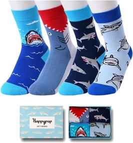 img 3 attached to HAPPYPOP Boys Socks - Novelty Crazy Shark, Space, Food, Dinosaur, Sloth, and Animals Socks for Kids (Gift Box, Ages 4-10 Years)