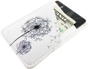 img 3 attached to Obbii Phone Card Holder Stick Back Of Phone PU Leather Wallet Pocket Credit Card ID Case Pouch Sleeves 3M Adhesive Sticker On IPhone Samsung Galaxy Android Smartphones(Dandelion)