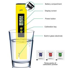 img 3 attached to 🌊 Tuecota PH Meter - High Accuracy 0.01 Digital Water Tester for Measuring pH Range 0-14, PH Tester Pen with ATC - Ideal for Drinking Water, Liquid Food, Swimming Pool, Aquarium, Aquaculture, Hydroponics