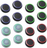 fosmon performance thumb grips for ps4, ps3, xbox one, xbox 360, wii u - assorted (8 pairs) - enhanced analog stick joystick controller accessories logo