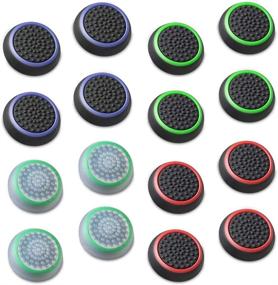 img 4 attached to Fosmon Performance Thumb Grips for PS4, PS3, Xbox One, Xbox 360, Wii U - Assorted (8 Pairs) - Enhanced Analog Stick Joystick Controller Accessories