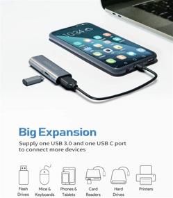 img 1 attached to 📷 Aluminum USB C SD Card Reader, 4 in 1 USB Type C to USB OTG Adapter with USB 3.0 & USB C Ports for MacBook, iPad Pro, Camera, Windows, Linux, and Other Type C Laptops, Tablets & Smartphones - Space Grey