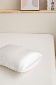 img 1 attached to 💤 Silk King Size White Satin Pillowcases for Hair and Skin - Set of 2 Microfiber Pillowcase Covers