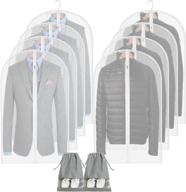 👚 clear garment bags with moth proof breathable design - pack of 8 for clothes storage and travel logo