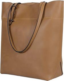 img 4 attached to 👜 YALUXE Crazy Horse Leather Vintage Style Work Shoulder Tote Bag (UPGRADED 2.0)