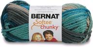 bernat softee chunky ombre yarn - deep waters, 5 bulky chunky gauge acrylic, 2.8 oz, machine wash & dry logo