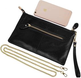 img 1 attached to 👛 YALUXE Clutch Wristlet Leather Shoulder Women's Handbags & Wallets: Stylish and Functional Accessories for Wristlets