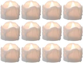 img 4 attached to 🕯️ Battery Operated Tealight Candles with Timer - 6Hrs On 18Hrs Off Cycle - 12pcs LED Flickering Flameless Tea Light Electric Votive Candles in Warm White for Xmas Party Halloween Wedding