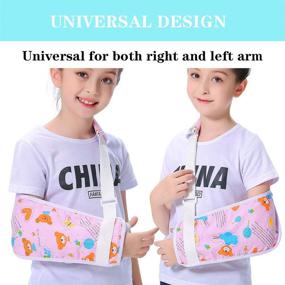 img 2 attached to 🐻 Adorable Pink Bear Arm Sling for Girls | Fashionable and Cute Children's Arm Support | Colorful Pattern Pediatric Toddler Arm Brace for Broken Arm (S)