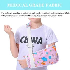 img 1 attached to 🐻 Adorable Pink Bear Arm Sling for Girls | Fashionable and Cute Children's Arm Support | Colorful Pattern Pediatric Toddler Arm Brace for Broken Arm (S)