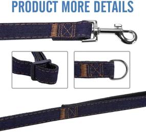img 1 attached to Premium Dog Collar and Leash Set: Adjustable Harness, Heavy Duty Nylon, Denim Design, Ideal for Walking and Dog Training