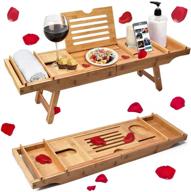 🛀 rraycom bathtub caddy & laptop bed desk: 2-in-1 innovative design for extra large bamboo tray - perfect for bath or bed logo