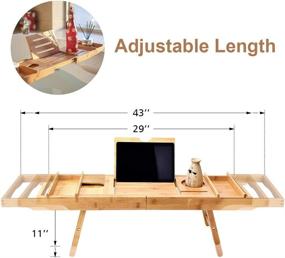 img 3 attached to 🛀 Rraycom Bathtub Caddy & Laptop Bed Desk: 2-in-1 Innovative Design for Extra Large Bamboo Tray - Perfect for Bath or Bed