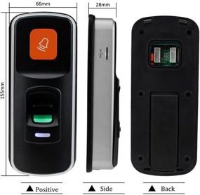 img 2 attached to 🔒 HFeng Fingerprint RFID Access Control System Kit with Biometric Door Locks, Electric 180KG Magnetic Lock, Electromagnet, DC12V Power Supply, Exit Button, and 10 Keyfobs Cards – Ideal for Home Door Opener