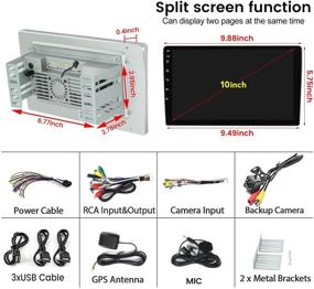 img 1 attached to 🚗 10" Android 11 Head Unit Car Stereo: Apple Carplay & Android Auto, 4G SIM Card Slot, WiFi, GPS, BT, Double Din Car Radio - Mirror Link (Android/iOS), Backup Camera, 3 USB