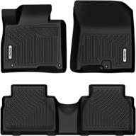 🔥 oedro floor mats: custom fit for 2019-2020 hyundai santa fe 5 passenger models - black tpe all-weather guard logo