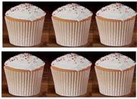 🧁 100 white large jumbo texas muffin/cupcake cups: fluted liners for baking cups logo