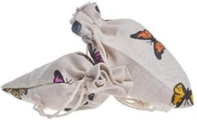 img 3 attached to 🦋 12 Pack 5 x 7 Inch Butterfly Drawstring Pouch Candy Gift Pockets for Party Wedding Favors Giveaways - Youshe Burlap Bags with Cotton Linen Candy Pouch, Jute Sack Jewelry Bag