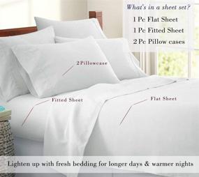 img 3 attached to 🛏️ 800 Thread Count Egyptian Cotton White King Sheets Set by Mayfair Linen - Soft and Silky Sateen Weave, Long Staple Cotton, Fits Mattress up to 18'' Deep Pocket