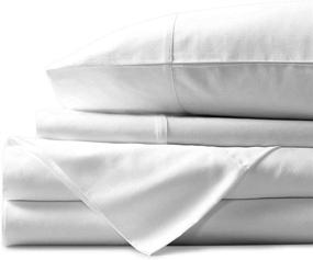 img 4 attached to 🛏️ 800 Thread Count Egyptian Cotton White King Sheets Set by Mayfair Linen - Soft and Silky Sateen Weave, Long Staple Cotton, Fits Mattress up to 18'' Deep Pocket