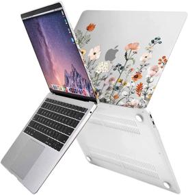 img 1 attached to MOSISO Garden Flowers Clear Base MacBook Air 13 inch Case 2021 2020 2019 2018 Release A2337 M1 A2179 A1932 - Hard Shell, Keyboard Cover, Screen Protector