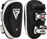 🥊 rdx thai pads for kickboxing muay thai with enhanced handle grip, high-quality maya hide leather curved strike shield for boxing mma taekwondo martial arts, intensive training gear for combat sports knees elbows kicks punches logo