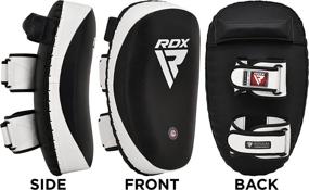 img 3 attached to 🥊 RDX Thai Pads for Kickboxing Muay Thai with Enhanced Handle Grip, High-Quality Maya Hide Leather Curved Strike Shield for Boxing MMA Taekwondo Martial Arts, Intensive Training Gear for Combat Sports Knees Elbows Kicks Punches