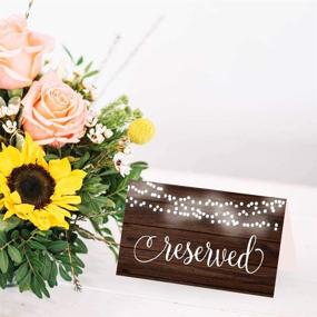 img 1 attached to Premium Rustic VIP Reserved Sign Tent Place Cards - Perfect for Restaurant, Wedding Reception, 🌟 Church, Business Office Board Meeting, Holiday Christmas Party - Printed Seating Reservation Accessories with Elegant Lighting Touch