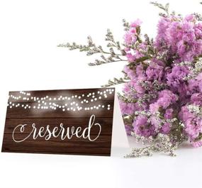img 2 attached to Premium Rustic VIP Reserved Sign Tent Place Cards - Perfect for Restaurant, Wedding Reception, 🌟 Church, Business Office Board Meeting, Holiday Christmas Party - Printed Seating Reservation Accessories with Elegant Lighting Touch