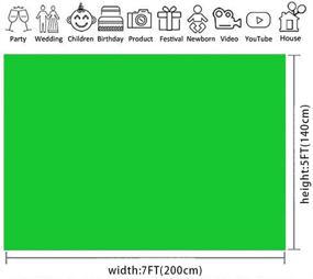 img 1 attached to 📸 Professional Photography Video Studio Green Screen Backdrops 5x7ft Non-Woven - Perfect for Photoshoots, Product Photography, Online Meetings, and Video Shootings - Model: EY044-C