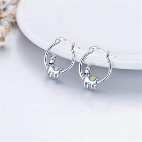 img 3 attached to 👂 Small Hoop Earrings for Sensitive Ears - 925 Sterling Silver Cute Animal Jewelry Gifts for Women & Daughter