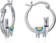 👂 small hoop earrings for sensitive ears - 925 sterling silver cute animal jewelry gifts for women & daughter logo