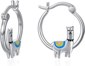 img 4 attached to 👂 Small Hoop Earrings for Sensitive Ears - 925 Sterling Silver Cute Animal Jewelry Gifts for Women & Daughter