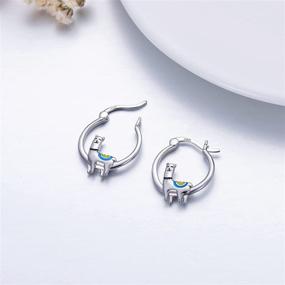 img 2 attached to 👂 Small Hoop Earrings for Sensitive Ears - 925 Sterling Silver Cute Animal Jewelry Gifts for Women & Daughter