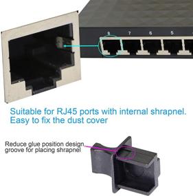 img 1 attached to 🔌 FENGQLONG 50шт. RJ45 Крышка от пыли: Эффективный защитник порта Ethernet-хаба (Черная, Большая)