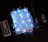 🌸 enhance your home decor with joyathome flower string lights: 19 ft 40 led weatherproof usb operated fairy lights in cool white - perfect for holiday weddings, bedrooms, and parties (blue) logo