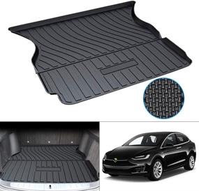 img 4 attached to 🚘 Mixsuper Custom Fit Cargo Liner for Tesla Model X 5 Passenger: All-Weather Trunk Mat Liner - Durable & Rear Trunk Floor Mat (Not Fit 6 or 7 Passenger)